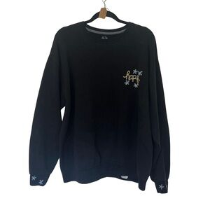 Hand Embroidered Happy Crewneck Sweatshirt